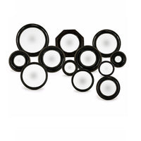 Set of 12 Assorted Black Framed Convex Mirrors