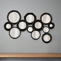 Set of 12 Assorted Black Framed Convex Mirrors