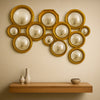 Set of 12 Assorted Gold Framed Convex Mirrors