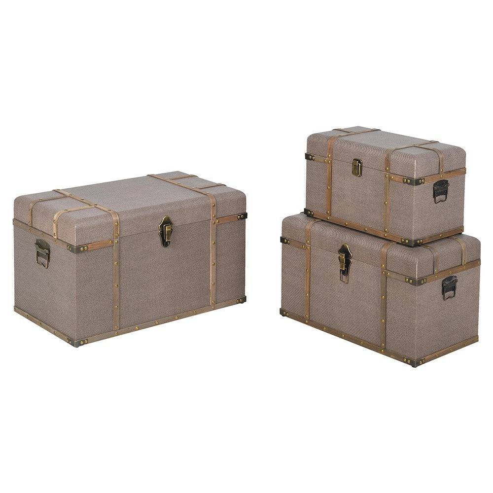 Set of 3 Linen Trunks