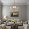 Crystal Chandelier Silver Twelve Arm