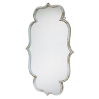 Shaped Distressed White Mirror 98 cm