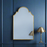 Shaped Gilt Metal Mirror 80 cm x 50 cm