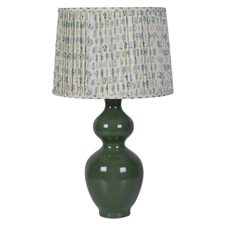 Shaped Green Table Lamp & Shade