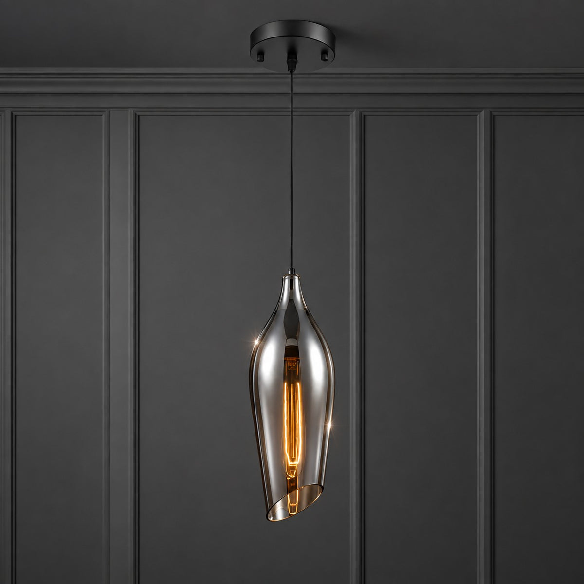 Smoked Glass Aerial Pendant