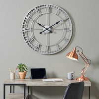 Silver Skeleton Clock 80 cm