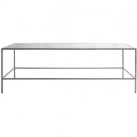 Glass Topped Nickel Base Coffee Table 120 cm