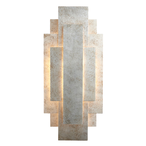 Muted silver deco style wall light, perfect for a bedroom.