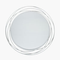 Round Mirror Silver Swirl 90 cm