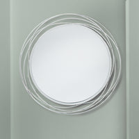 Round Mirror Silver Swirl 90 cm