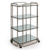 Drinks Trolley Silver Metal 4 Tier