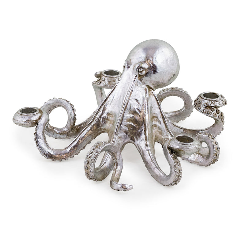 Silver Octopus Table Candle Holder 28cm