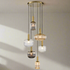Six Ribbed Glass Coloured Cluster 120 to 340cm