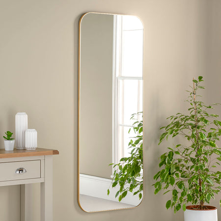 Tall Arched Aged Bronze Finish Mirror - 170 cm