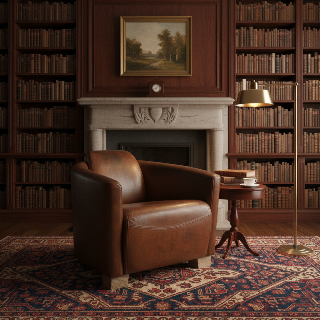 Small leather club chair. 100% genuine leather, with oak wood feet to finish.A classic worn leather look in a smaller size, perfect in a study, library or as an accent chair in your living room.