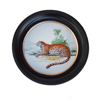 Small Round Leopard Wall Print 27 cm