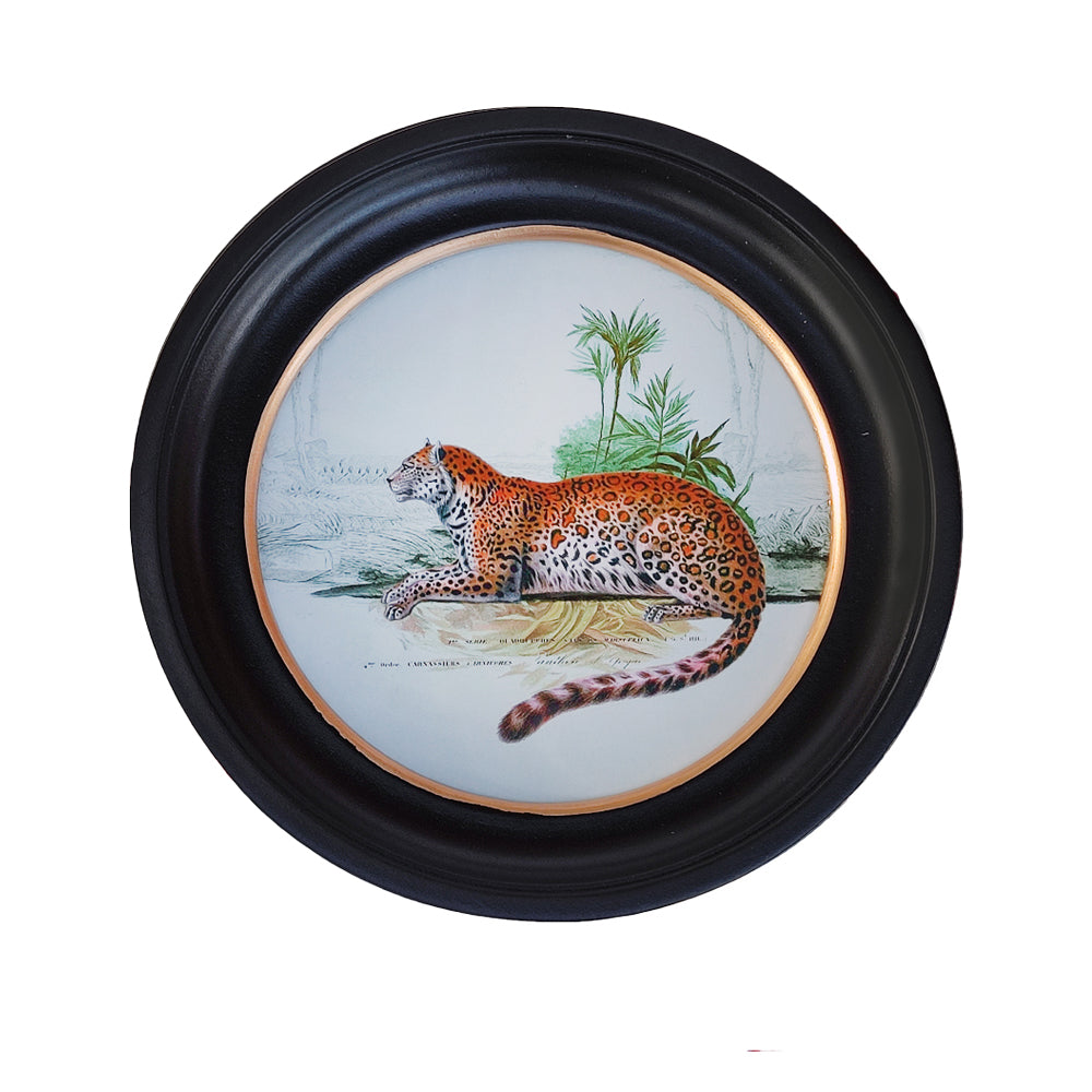 Small Round Leopard Wall Print 27 cm
