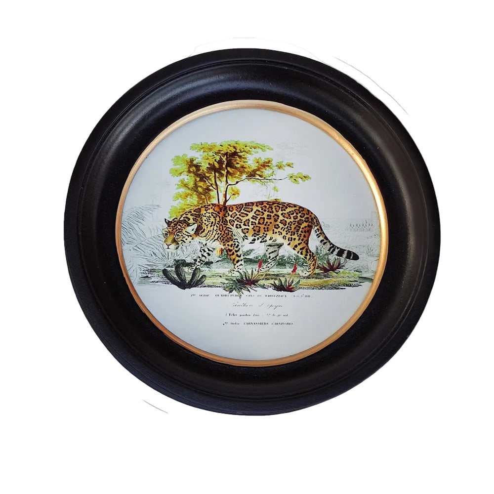 Small Round Walking Leopard Print Wall 27 cm