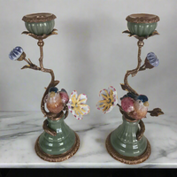 Pair Small Bird Candlesticks 29 cm