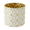 Small White & Gilt Festive Metal Container