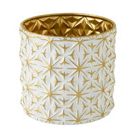 Small White & Gilt Festive Metal Container