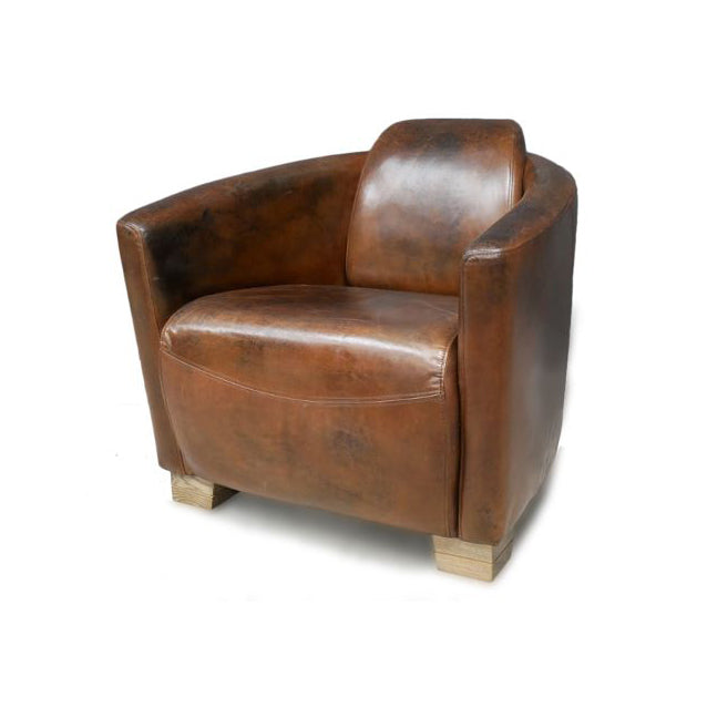 Small Leather Club Chair Brown Leather Chair Salon Chair