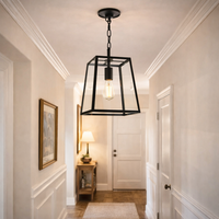 Black Metal & Glass Lantern