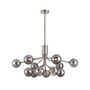 Smoked Globe 12 Ball Light - Satin Nickel