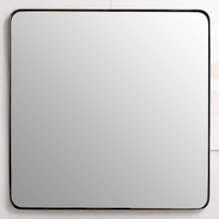 Square Black Framed Mirror 70 x 70 cm