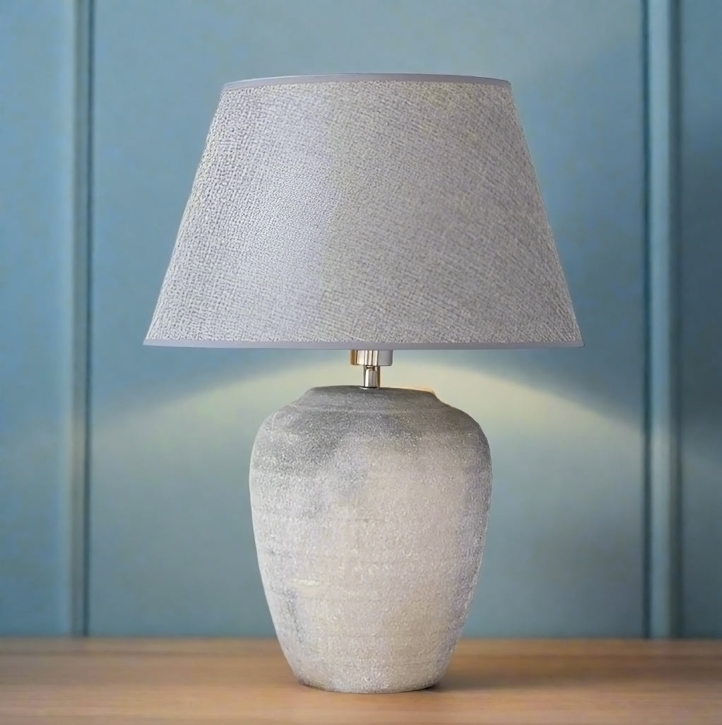 Large stoneware lamp good & shade