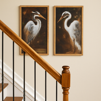 Pair Stork Prints 90 cm x 50 cm