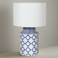 Blue & White Ceramic Lamp 52 cm