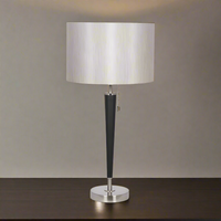 Tall Black and Nickel Lamp 62 cm