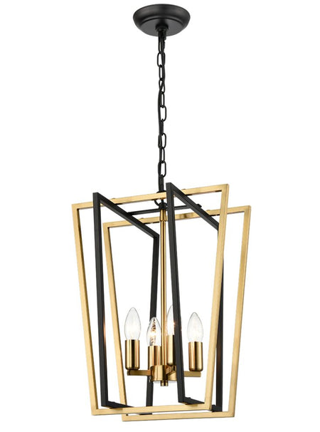 Lantern Light - Matt Black & Aged Brass - 59cm