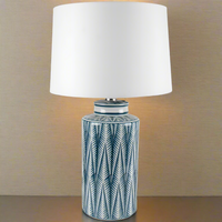 Blue & White Lamp Base & Shade 63 cm