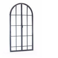 Tall Arched Grey 'Door' Window Mirror 168 cm x 90 cm