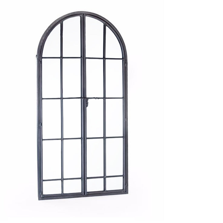 Tall Arched Grey 'Door' Window Mirror 168 cm x 90 cm