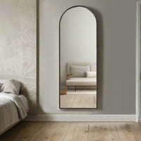 Tall Black Arched Mirror 170 cm x 65 cm