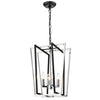 Tall Chrome & Black Lantern 65 cm