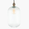 Tall Ribbed Glass Pendant