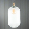 Tall Ribbed Glass Pendant