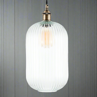 Tall Ribbed Glass Pendant