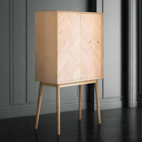 Tall Natural Oak Cabinet 157 cm