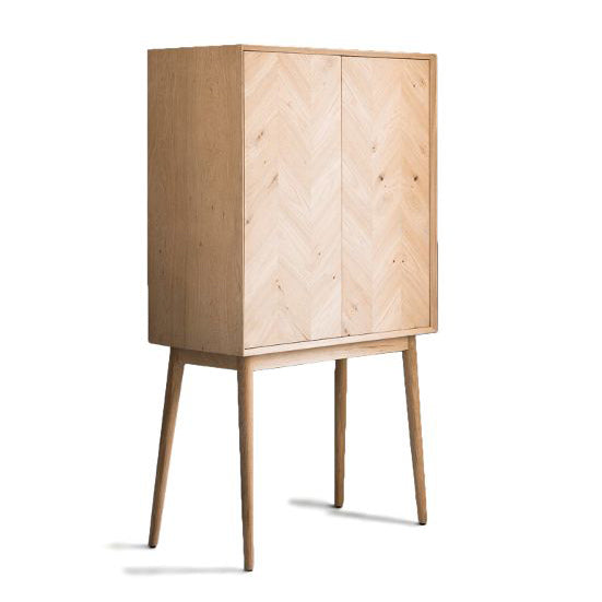 Tall Natural Oak Cabinet 157 cm