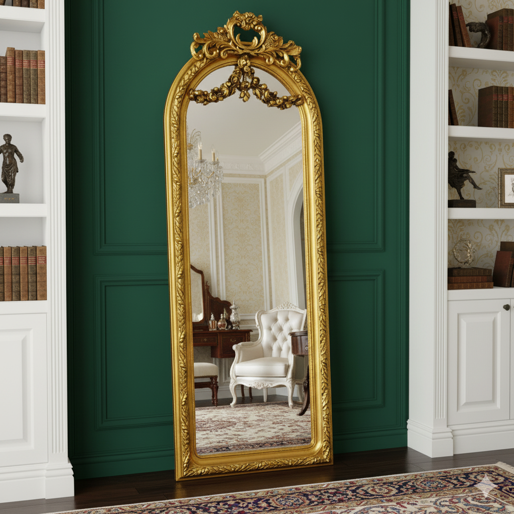 Tall Ornate Dressing Mirror 149 x 57 cm