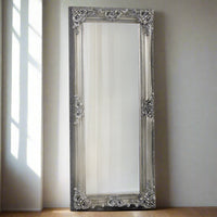 Tall Ornate Gunmetal Silver Mirror 195 cm x 85 cm