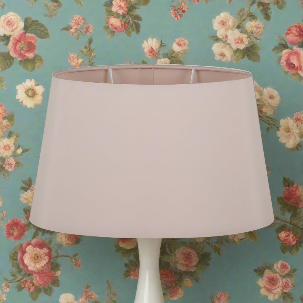 Taupe Oval Tapered Shade / Silk Effect