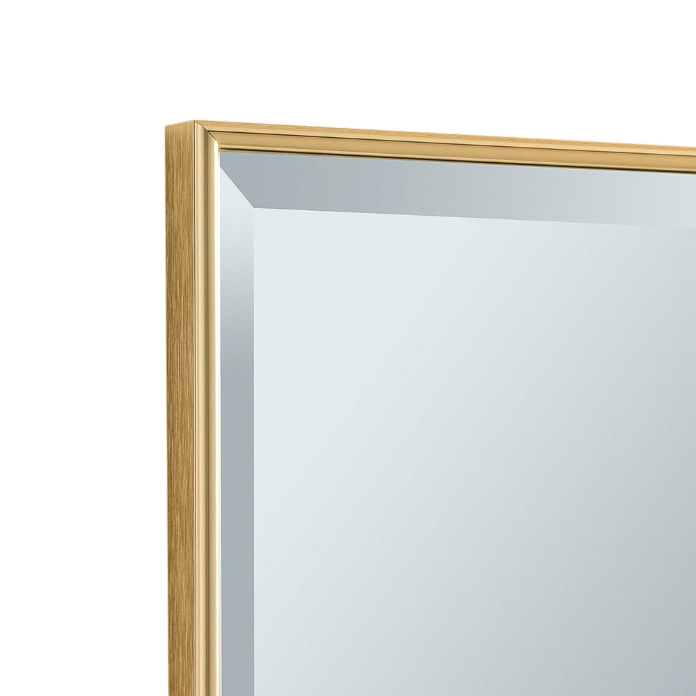 Stunningly simple mirror with a gold metal minimal frame. The glossy metal border sets off the clear glass mirror to add shine and light to your space. Eight Sizes&nbsp;