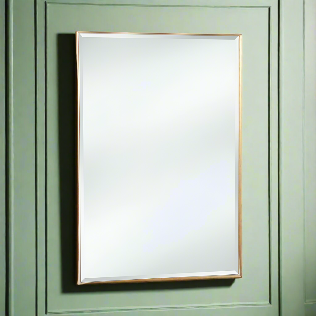 Stunningly simple mirror with a gold metal minimal frame. The glossy metal border sets off the clear glass mirror to add shine and light to your space. Eight Sizes&nbsp;