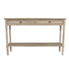 Lime Wash 2 Drawer Wooden Console Table 130 cm